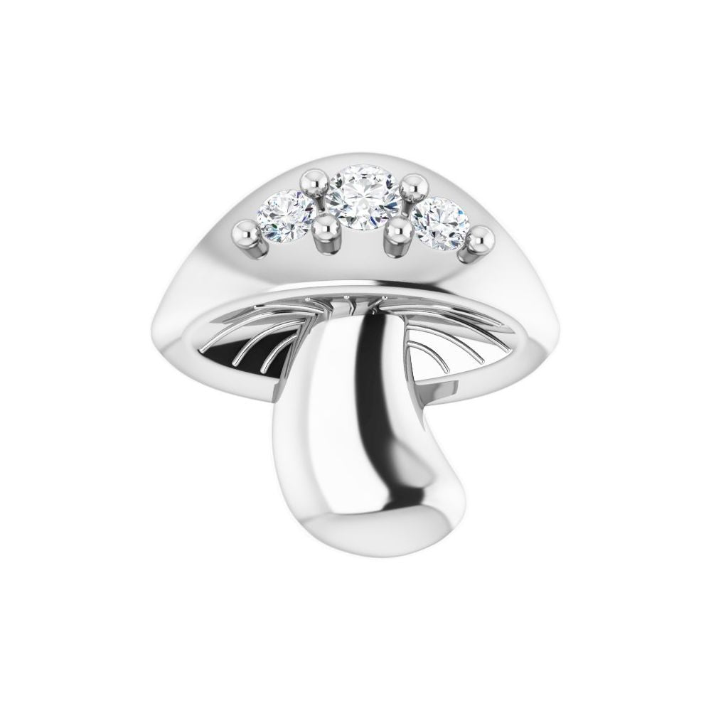 Mushroom Stud with Diamond Accents