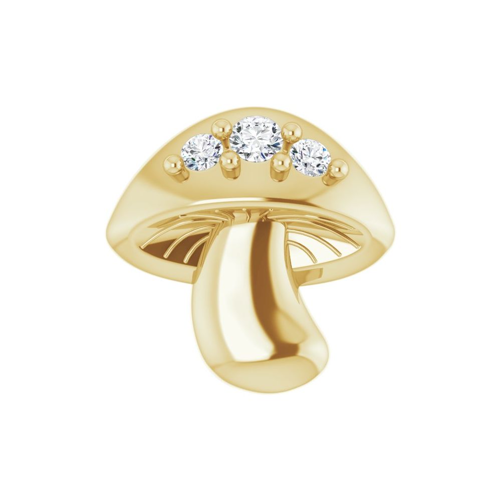Mushroom Stud with Diamond Accents