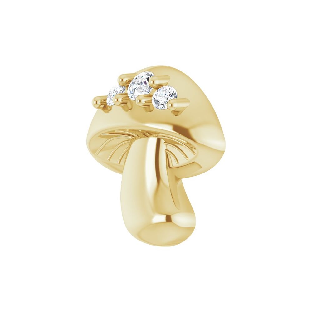 Mushroom Stud with Diamond Accents