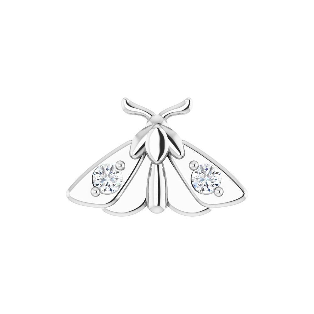 Moth Stud with Diamond Accents