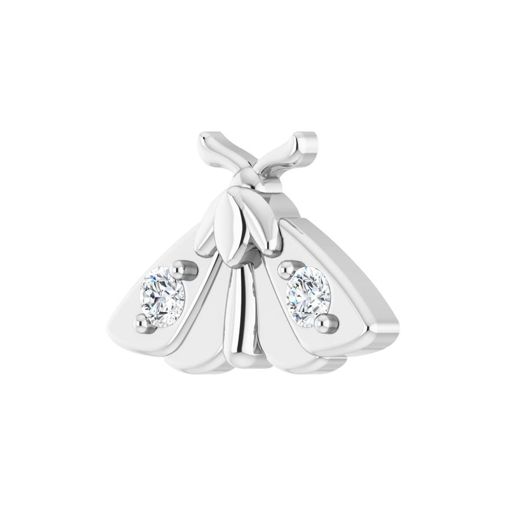 Moth Stud with Diamond Accents