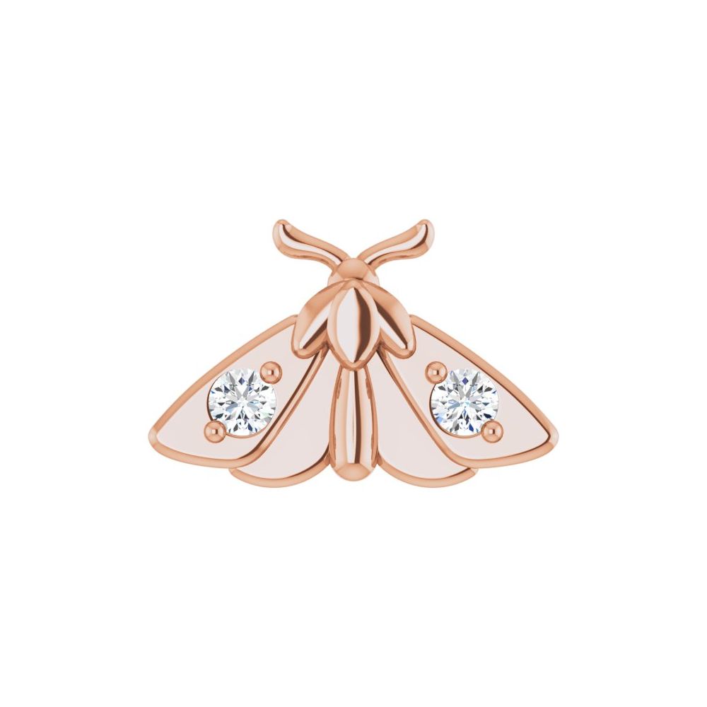 Moth Stud with Diamond Accents