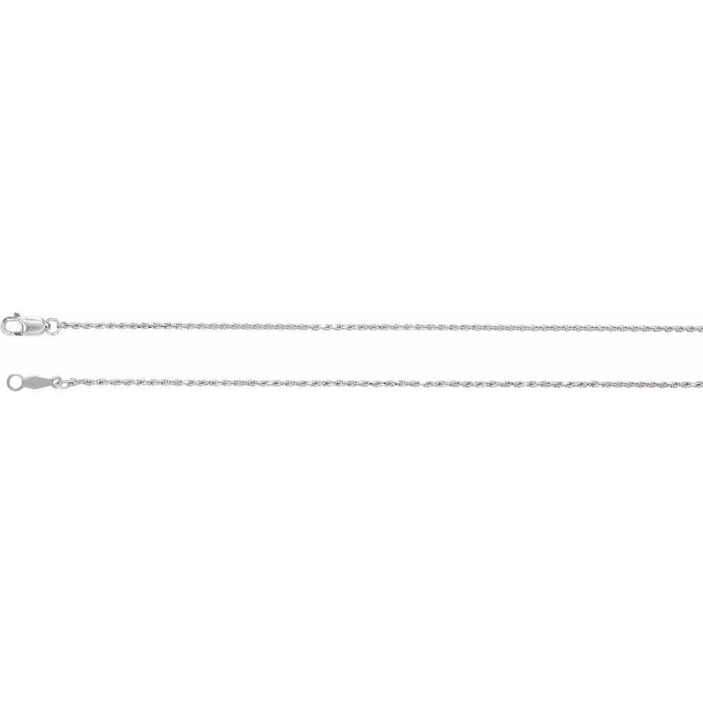 Diamond-Cut Rope Chain Necklace 1mm