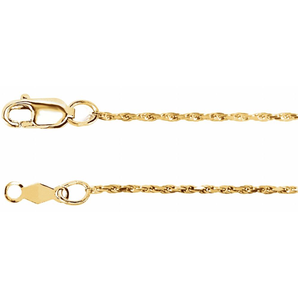 Diamond-Cut Rope Chain Necklace 1mm