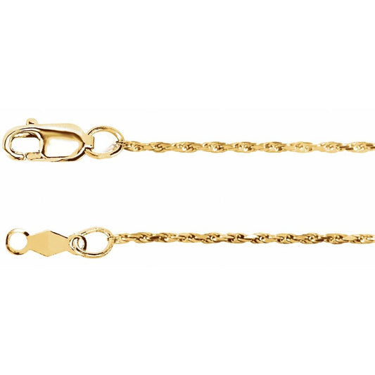 Diamond-Cut Rope Chain Necklace 1mm