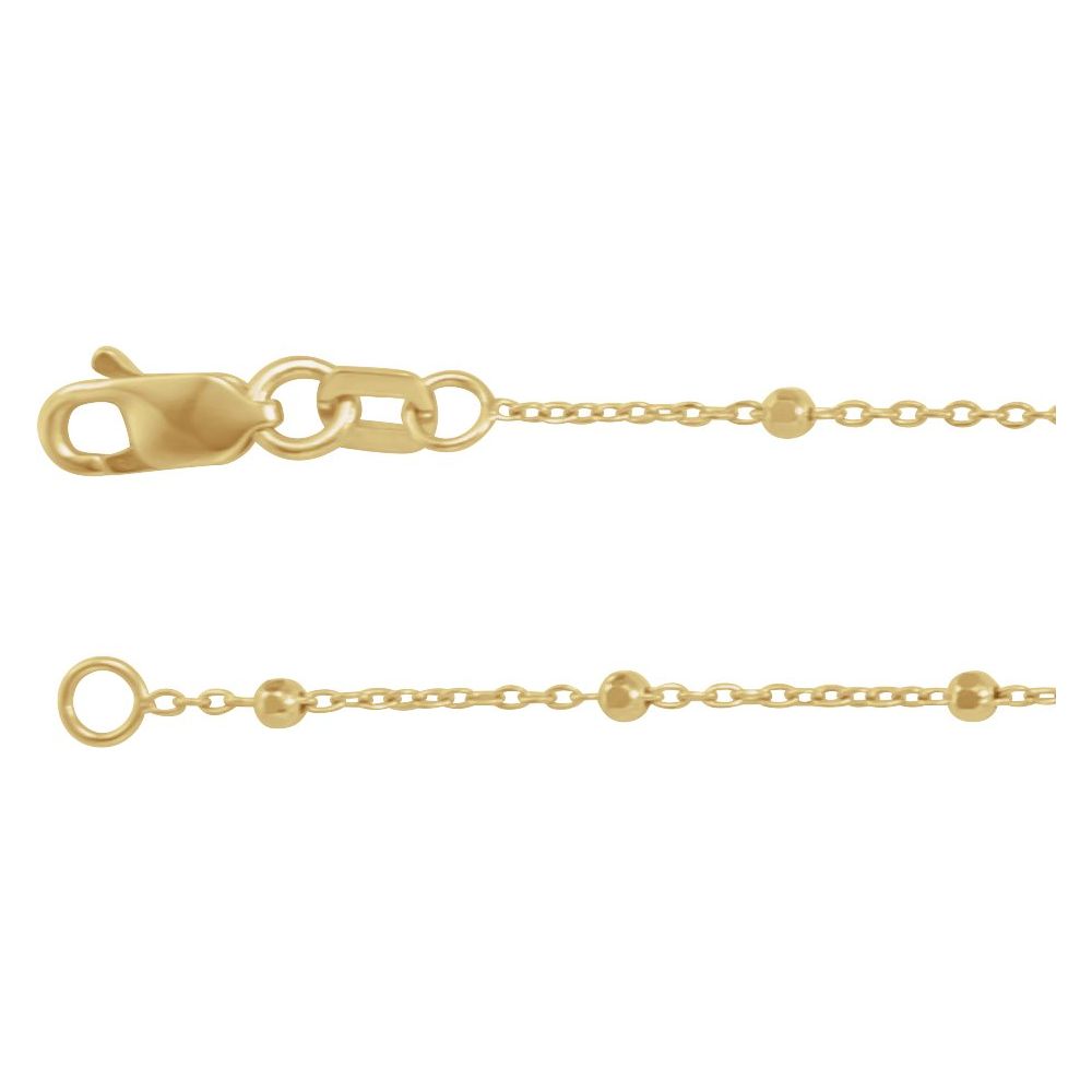 Faceted Beads Cable Chain Necklace .85mm