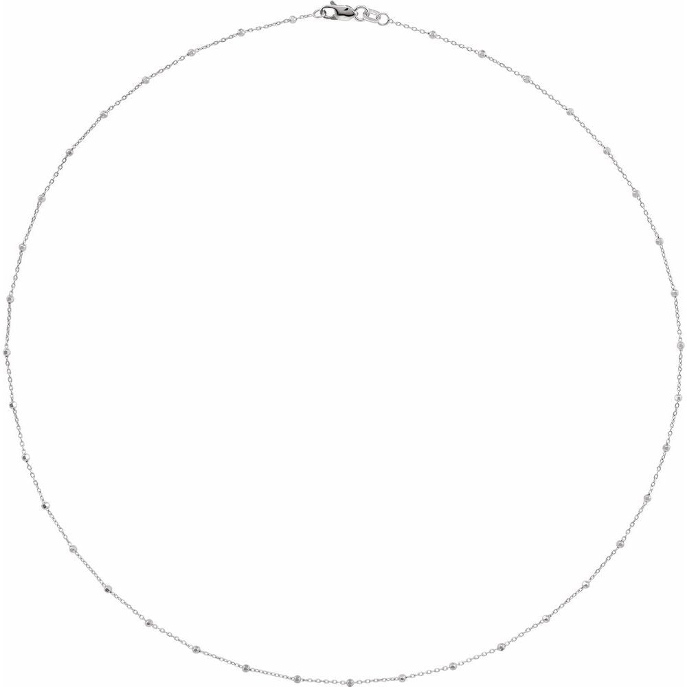 Faceted Beads Cable Chain Necklace .85mm