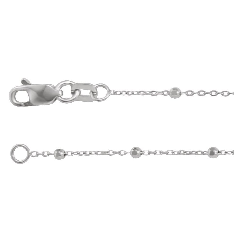 Faceted Beads Cable Chain Necklace .85mm