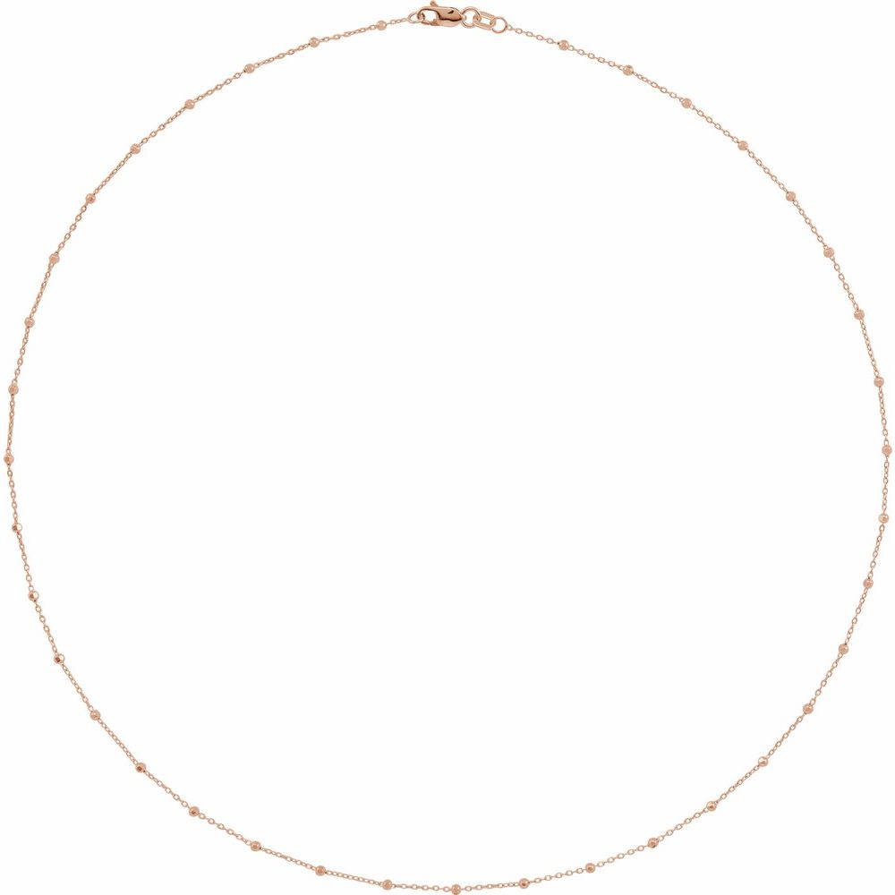 Faceted Beads Cable Chain Necklace .85mm