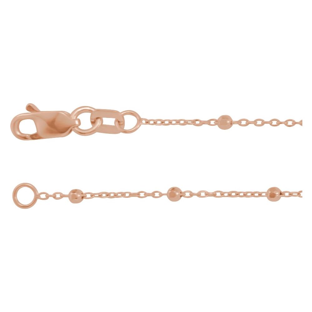 Faceted Beads Cable Chain Necklace .85mm