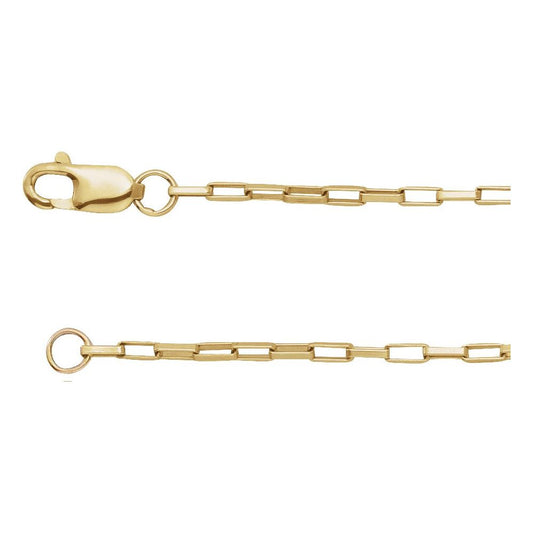Elongated Box Chain Necklace 1.2mm