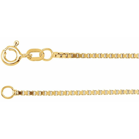 Diamond Cut Box Chain Necklace 1.3mm